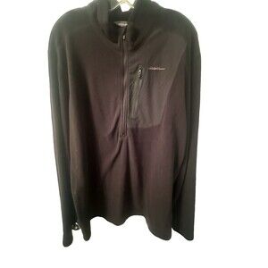 Eddie Bauer Jacket Mens XLT Black First Ascent Fleece 3/4 Zip Outdoor Hiking‎